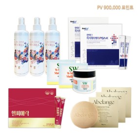 아베랑쥬 비누 (3개입 * 2개) + PGA-K (2개) + 시원 멀티 크림 (2개) + 시원 올인원 미스트 (3개) + 헬씨애락 (1개)